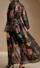 Gilad Floral Print Long Sleeve Maxi Dress