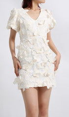 Eljah Butterfly Puff Sleeve Mini Dress