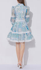 Effortlessly Chic Erla Blue Floral Tiered Mini Dress