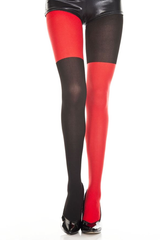 Red and Black Mismatch Pantyhose