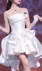 Beste Luxe White Strapless Mini Dress