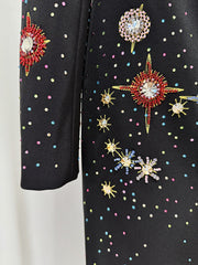 Isidore Black Jeweled Long Sleeve Mini Dress