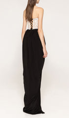 Jordy Strapless Beaded Lace Maxi Dress