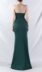 Stunning Chizue Emerald Green Strapless Corset Maxi Gown