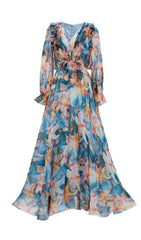 Fenicia Blue Floral Maxi Dress