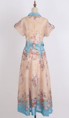 Gloria Enchanting Floral Belted Maxi Dress