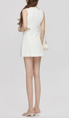 Darice White Pearl Cutout Mini Dress