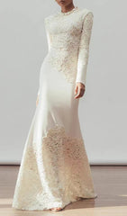 Elodie Timeless Lace & Crepe Maxi Gown