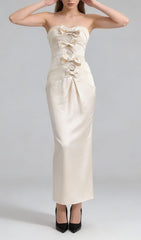 Jenielle Strapless Bow Midi Dress