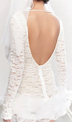 Dena White Lace Long Sleeve Mini Dress