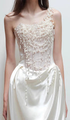 Ethereal Cali Pearl One-Shoulder Wedding Dress