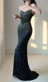 Janny Sparkle Strapless Maxi Dress