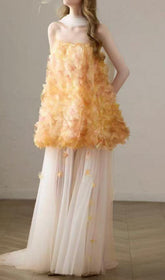 Dariel Ethereal Petal Embellished Maxi Dress
