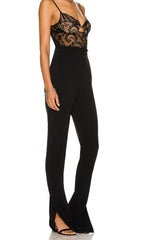 Elegant Black Lace Bodice Jumpsuit for Women