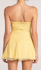 Bryony Yellow Strapless Cutout Mini Dress