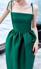 Elegant Emerald Green Midi Dress