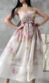 Desirie Floral Corset Midi Dress