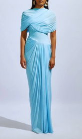 Haylie Pleated & Draped Maxi Dress