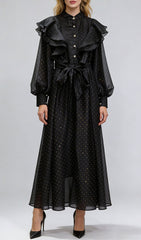 Jolanda Sparkle Ruffle Maxi Dress