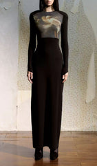 Juanita Ethereal Black Long Sleeve Maxi Dress
