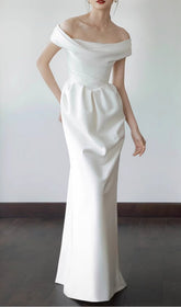 Femke Elegant Off-Shoulder White Wedding Dress