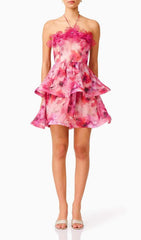 Fantine Floral Halter Mini Dress