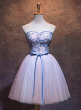 Lindo vestido de fiesta rosa y azul