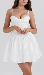 Chic Bryndis White Floral Corset Mini Dress