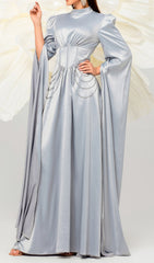 Cleo Elegant Satin Corset Maxi Dress