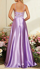 Dierk Glamorous Purple Sequin V-Neck Maxi Dress