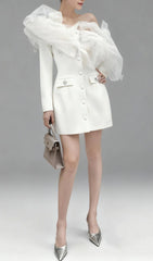 Jaylin Ethereal Cloud Off-Shoulder Mini Dress