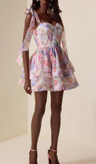 Faya Strappy Floral Tiered Mini Dress