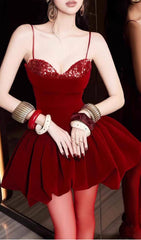 Jelissa Strappy Velvet & Sequin Bust Mini Dress