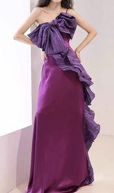 Ganit Regal Purple Bow Maxi Gown