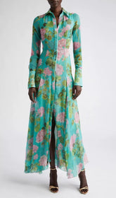 Baia Vibrant Teal Floral Maxi Dress