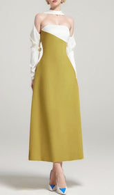 Bryna Chic Off-Shoulder Long Sleeve Midi Dress