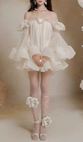 Jolie Ethereal Off-Shoulder Ruffle Mini Dress