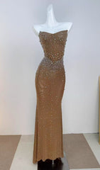 Janny Sparkle Strapless Maxi Dress