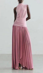 Juliana Draped & Pleated Maxi Dress