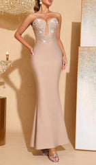 Havilah Glamour Strapless Embellished Bandage Maxi Gown