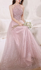 Cleon Dazzling Halter Maxi Gown