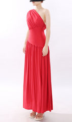 Jinte Scarlet Goddess One-Shoulder Maxi Gown