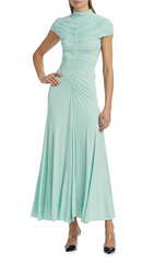 Chic Mint Green Ruched Maxi Gown