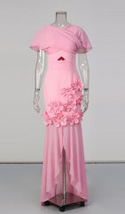 Elegant Jaelyn Pink Maxi Gown