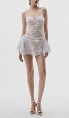 Douce Ethereal White Lace Mini Dress