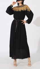 Emiliya Dazzling Black & Gold Sequin Maxi Dress