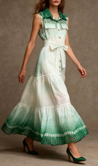 Isi Ombre Tie-Dye Sleeveless Midi Dress