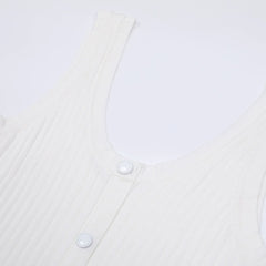 Jackie White Ribbed Knit Maxi Dress & Cardigan Set
