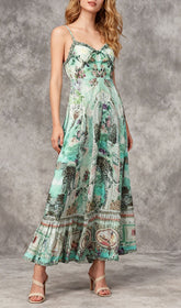 Juda Bohemian Print Flowy Maxi Dress