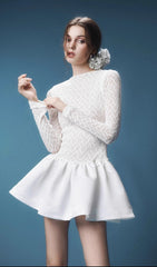 Dobie Uptown Chic Long Sleeve Lace Mini Dress